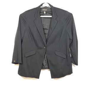 Lane Bryant Womens 28 Black One Button Blazer Jacket Plus Size Work Office Class